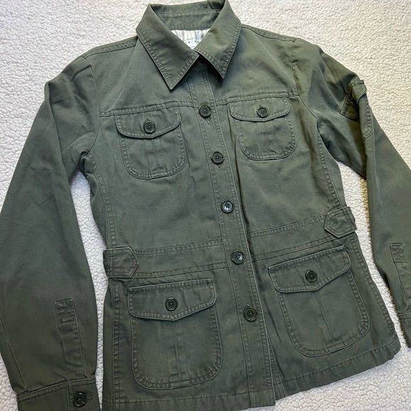 Giacca army green utility military jacket striped lining 100% cotton overcoat - Picture 11 of 16